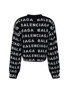 98% Wool, 2% Polyamide Balenciaga Sweater, Black And White Cardigans, Balenciaga Black, Balenciaga Shoes, Dion Lee, Logo Pattern, Yohji Yamamoto, Wool Cardigan, Fashion Labels