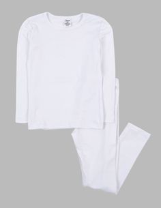 #color_white White Pajama Party Sets With Long Pants, White Loungewear Sets For Winter, White Long Pants Sets For Pajama Party, White Long Pants Pajama Party Sets, White Winter Loungewear Sets, White Relaxed Fit Winter Sleepwear, White Long Pants Set For Sleepovers, Fitted White Cotton Sleepwear, White Relaxed Fit Playwear Sets