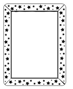 a black and white photo frame with stars on it