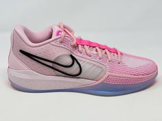 the nike zoom flyknit low is available in pink, white and blue