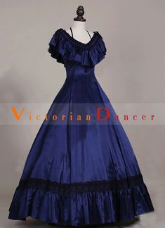 Blue Satins Victorian Edwardian Dresses Princess Titanic Tea Party Ball Gowns    Condition: Brand New  Color: amp;nbsp; As Picture  Material: Stain  Silhouette: Ball Gown  Sleeve Length: Short Sleeve  Dresses Length:Floor-Length  Neckline: V-Neck  Decoration: Ruffles  Style: Vintage  Includes: Dress    amp;nbsp; Halloween Ball Gown For Party, Elegant Blue Gown For Costume Party, Gothic Halloween Party Ball Gown, Victorian Floor-length Dress For Fancy Dress, Elegant Blue Victorian Dress For Party, Gothic Gown For Halloween Party, Regency Style Floor-length Party Gown, Gothic Halloween Party Gown, Vintage Blue Dress For Halloween