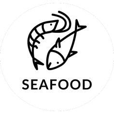 the seafood logo on a white background