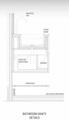 the bathroom floor plan is shown in black and white, with measurements for each section