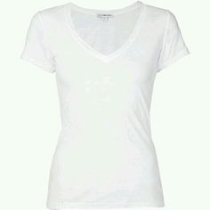 Plain White V-neck Top, White V-neck T-shirt, White Fitted V-neck T-shirt, White Solid Color V-neck T-shirt, White Fitted Ralph Lauren T-shirt, V Neck T Shirts, T Shirts White, White Shirts, Neck Shirt