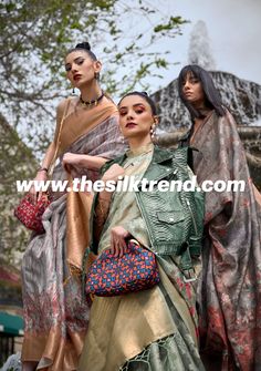 www.thesilktrend.com Potli Bags, Floral Collection, Latest Sarees, Bollywood Saree, Half Saree, Wedding Wear, Saree Wedding, Flower Drawing, Indian Dresses