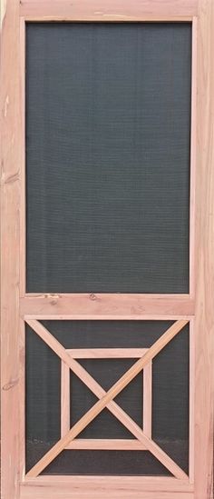 a wooden frame with a blackboard behind it