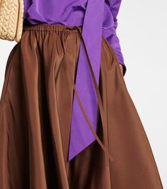 Find VALENTINO Pleated Silk Midi Skirt on Editorialist. Made in Italy. Material: 100% silk. Drawstring waist. Designer color name: Chestnut Cream. Care instructions: dry clean. Chestnut Cream, Silk Midi Skirt, Together We Can, Color Name, Color Names, Valentino Garavani, Chestnut, Drawstring Waist, Midi Skirt