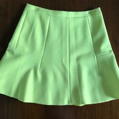 New Never Worn W Tags Jcrew Skirt- Neon Green Yellow, Gorgeous! Got Pregnant And Could Not Wear! Green A-line Bottoms For Workwear, Green A-line Bottoms For Spring, Green A-line Spring Bottoms, Green A-line Mini Skirt For Spring, Spring A-line Stretch Skort, Stretch A-line Skort For Spring, Yellow Flared Workwear Skirt, Green Workwear Skort For Summer, Green A-line Mini Skirt With Lining