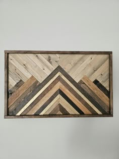 Mountain reclaimed wood wall art Size - 21 inches by 13 inches Shipping is free, paid for by seller. Wooden Aztec Wall Art, Rustic Wood Art, Laser Wood Art, Texture Art Ideas, Dowel Art, Wood Lath Art, Wood Mountain Wall Art, Wood Slat Art, Lath Art