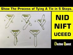 how to draw the process of tying a tie in 5 steps