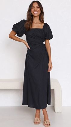 Details: Short sleeves Square neckline Midi dress FIT:Regular fit Non-Stretch through fabricStandard sizingCotton&PolyesterSize Available: Size Length Bust inch cm inch cm S 39 100 33 84 M 39.7 101 34.6 88 L 40 102 36.2 92 XL 40.5 103 37.8 96 Fuschia Pink Dress, Khaki Mini Dress, Knit Lace Dress, Swimwear Black, Midi Slip Dress, Black Short Dress, Green Mini Dress, Printed Long Dresses, Floral Print Midi Dress