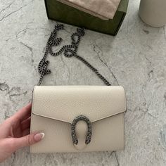 Brand New White Gucci Chain Wallet, Never Worn. Gucci Chain Wallet, Gucci Chain, Chain Wallet, Wallet Chain, Gucci Bags, Gucci Bag, Limited Time, Dust Bag, Color White