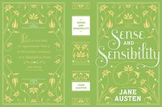 the front and back cover of sense and seribity by jane austen, illustrated by