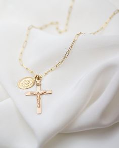 Vintage Cross Charm Necklace on a flat box chain Gold filled or Sterling Silver Vintage Yellow Gold Cross Necklace, Vintage Yellow Gold Cross Necklaces, Gold-plated Cross Charm Necklace, Box Chain Gold, Vintage Brass Cross Necklace, Gold-toned Sterling Silver Cross Pendant Charm Necklace, Cross Charm Necklace, Gold Charm Necklace, Chain Gold