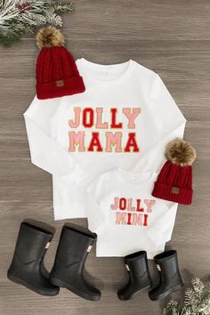 New Arrivals - Limited Supply– Sparkle In Pink Christmas Chenille Patch Sweatshirt, White Letter Print Top For Holiday, White Letter Print Tops For Holiday, Fun Red Tops For Fall, Playful Fitted Tops For Fall, Playful Cotton Holiday Tops, Playful Cotton Tops For The Holiday Season, Cute White Holiday Tops, Playful White Winter Top