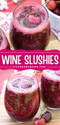 Looking for easy summer cocktails? Learn how to make Wine Slushies! You'll be enjoying this summer drink idea all season long. Flavored with cherry vanilla, this frozen mixed drink with Moscato is a refreshing way to cool off! Save this slushie recipe! Wine Slushie Recipe, How To Make Wine, Wine Slushies, Wine Slushie, Slushie Recipe, Cocktail Drinks Alcoholic, Cherry Vanilla, Mixed Drinks Alcohol, Yummy Alcoholic Drinks