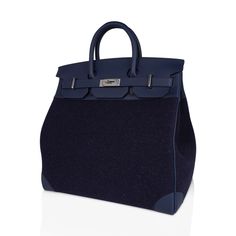 Guaranteed authentic rare Hermes HAC 40 bag featured in Blue Nuit Todoo Feutre (Wool) and Blue de Malte Evercolor leather.A chic and masculine combination for this rare Hermes classic bag.Beautiful saturated Blue this tote bag is neutral perfection for everyday to travel wear. This Hermes Hac bag is accentuated with crisp palladium hardware.Comes with lock, keys and clochette, sleeper, and signature Hermes orange box.NEW or NEVER WORN The HAC (Haut à Courroies) is an extremely rare and especiall Hermes Travel Bag, Anarchy Symbol, Birkin 40, Hermes Birkin 40, Birkin Bags, Saturated Blue, Orange Box, Dream Bag, Hermes Orange