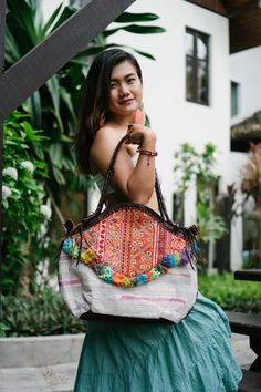 Embroidery Shoulder, Hmong Embroidery, Boho Tote Bag, Ethnic Bag, Boho Tote, Beach Tote Bag, Bohemian Look, Beach Tote Bags, Bag Handmade