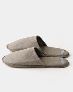 Linen Slippers: Natural – Shop Fog Linen Upcycle Sewing Projects, Work Slippers, Duvet Day, Linen Slippers, Fog Linen Work, House Simple, Fabric Shops, Fog Linen, Upcycle Sewing