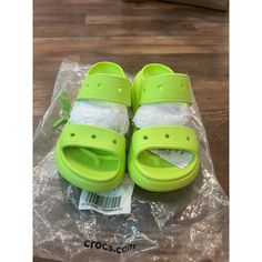 Crocs Women’s Classic Crush Platform Slide Sandals Size 9m W11 Nwt Acid Green Brand New With The Tags Features: Sandal Size: Womens 11 Condition: New With Tags Spring Green Non-slip Sport Sandals, Green Non-slip Sport Sandals For Spring, Green Synthetic Slide Sport Sandals, Casual Green Adjustable Sport Sandals, Green Non-slip Flat Sandals, Green Non-slip Casual Sandals, Non-slip Flat Green Sandals, Green Closed Toe Sport Sandals In Synthetic, Green Flat Jelly Sandals Casual Style