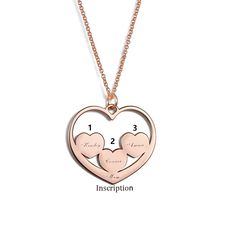 This beautiful piece comes with 3 heart shape charm, each with a name to match. Treat her to an adorable mom necklace and help keep thoughts of her children close to her heart. Mother deserves the best!Chain Type: O-chainMaterial: Copper Engraved Heart Pendant Jewelry For Father's Day, Open Heart Necklace For Mother's Day Keepsake, Rose Gold Name Engraved Heart Pendant Jewelry, Rose Gold Heart Pendant With Name, Rose Gold Heart Pendant Jewelry With Name, Personalized Name Necklace For Mother's Day Keepsake, Personalized Necklace For Mother's Day Keepsake, Personalized Double Heart Jewelry For Mother's Day, Customizable Heart Necklace For Mother's Day Keepsake