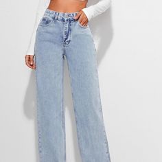 New Never Worn!!! Without Tags. So Comfy And Cute! Just Too Small For Me. Size Small Celana Jogger Wanita, High Waist Straight Jeans, Mama Jeans, Jeans Outfit Women, High Rise Denim Jeans, Denim Pants Women, Outfit Jeans, Jeans Casual, Cute Jeans