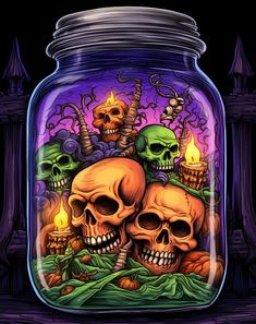 Colored with Pigment App. Part of "Halloween In A Jar A Coloring Book For All Ages" by "Customartcoloring" on Etsy and Amazon. A coloring book featuring 50 captivating illustrations. Each page showcases intricately detailed scenes within glass jars, brimming with skulls, candles, pumpkins, and other quintessential Halloween elements. https://customartcoloring.etsy.com https://www.amazon.com/author/customartcoloring #coloring #coloringbooks #coloringforadults #coloringpage #coloringaddict #c... Halloween Elements, In A Jar, Glass Jars, Pumpkins