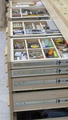 the drawers are organized and ready to be put in place on the counter top for storage