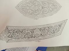 two different types of decorative designs on paper