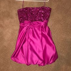 Pink, Sequined Beauty! Mini Size 2 Worn Once! Vintage Elegant Strapless Dress For Holiday Formals, Elegant Strapless Dress For Formal Holiday, Elegant Strapless Dress For Holiday Formal Events, Formal Satin Sequin Dress, Silk Mini Dress For Prom Season, Pink Mini Dress For Formal Holiday Events, Holiday Glamorous Silk Dress, Glamorous Holiday Silk Dress, Formal Pink Sequin Mini Dress