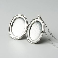 "A gold, rose or antiqued silver locket with short, mid length or long chain and gorgeous floral pattern. Great medium size that is hard to find. Lovely on its own or perfect for layering with a choker. Beautiful gift for a special person, flower girl, bridesmaids or mother. D E T A I L S : -High quality sterling silver, 14kt gold fill and 14kt rose fill chains -Antiqued silver plated locket, semi shiny rose plated locket or solid golden raw brass locket -Flower pattern placement may vary in the Rose Locket, Long Gold Necklace, Gold Necklace Chain, Locket Jewelry, Keepsake Ideas, Rose D, Gold Locket Necklace, Oval Locket, Oval Necklace