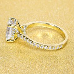 14K Gold Classic 2ct Oval-cut Cathedral Hidden Halo Moissanite and Diamond Engagement Ring | Earthena Jewelry Cathedral Ring, Hidden Halo Ring, Halo 2, Cathedral Setting, Timeless Ring, Cushion Cut Moissanite, Lab Diamond Engagement Ring, Oval Moissanite, Halo Setting