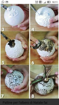 instructions for how to make a snowball ornament