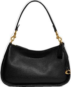 Coach Black Coated Canvas Shoulder Bag, Coach Black Shoulder Bag With Metal Hardware, Brown/black Coach Bag, Coach Black Shoulder Bag For On-the-go, Coach Black Bag With Gold-tone Hardware, Medium Sized Bags, Dark Outfits, Online Bags, Pebbled Leather