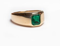 Colombian Emerald Gold Ring.This alluring Colombian Emerald Gold Ring features an eye-catching emerald stone set in 14k yellow gold. The perfect accessory for any occasion, this timeless classic will elevate your look with elegance and sophistication. Size 7.25. Antique Vintage Rings View this post on Instagram A post shared by DSF Antique Jewelry (@dsfjewelry) Classic Yellow Gold Emerald Ring, Timeless 14k Stamped Green Emerald Ring, Timeless Green Emerald Ring Stamped 14k, Green Prong Set Signet Ring For Formal Occasions, Formal Yellow Gold Emerald Ring With Center Stone, Formal Emerald Birthstone Ring, Classic Emerald Ring In Yellow Gold For Formal Occasions, Classic Emerald Cut Emerald Ring In Yellow Gold, Classic Yellow Gold Emerald Ring For Formal Occasions