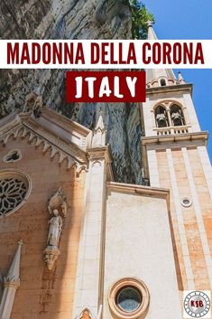 the top of a tall building with a red sign above it that says madonna della corona