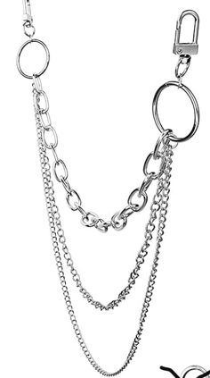 fashion stainless steel belt chain 3 layer silver Chains Aesthetic, Jeans Chain, Belt Chain, Chainmail Jewelry, Clothing Reference, Hand Chain, Chain Belt, Cute Outfit, Silver Chain