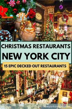 christmas restaurants in new york city with text overlay