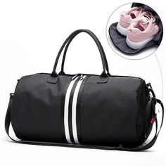 Type of sports:  Fitness  
  Material:  Canvas  
  Capacity:  20-35L  
  L Size:  28*49*21 cm(H*L*W)  
  M Size :  24*42*21 cm(H*L*W) Casual Black Travel Bag With Large Capacity, Black Casual Travel Bag With Large Capacity, Black Large Capacity Casual Travel Bag, Black Duffle Bag For Outdoor Activities, High-capacity Black Bags For Outdoor Activities, Large Capacity Black Shoulder Bag For Gym, Black Gym Bag With Zipper Closure For Outdoor, Outdoor Black Gym Bag With Zipper Closure, Black Sporty Bags For Streetwear