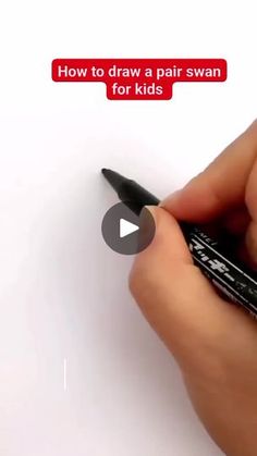 a person writing on a piece of paper with a pen in their hand and the words how to draw a pair for kids