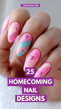 Make a statement at homecoming with 25 fabulous nail designs! Perfect for adding a touch of sparkle or sophistication to your look. Click the pin and follow us for more dazzling nail ideas! #NailArt #HomecomingStyle #GlamorousNails #NailTrends #EventNailInspo