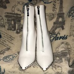 Never Worn Wild Diva Winter White Booties. Size 8. Heel Height 4 1/2 Inches. White Booties, Winter White, White Silver, Boots Booties, Bootie Boots, Diva, Heel Height, Ankle Boots, Women Shoes