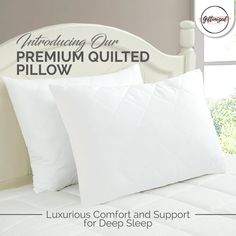 Premium Quilted Pillows Introducing our Premium Quilted Pillows, designed to elevate your sleep experience to new heights of comfort and relaxation. Crafted with meticulous attention to detail, these pillows are expertly quilted to offer exceptional softness and support throughout the night. Experience the blissful combination of luxurious comfort and optimal support as you sink into the plushness of our quilted pillows. The carefully chosen materials ensure a heavenly feel against your skin, while maintaining breathability to keep you cool and sweat-free. Our hypoallergenic quilted pillows are perfect for those with allergies or sensitivities. The hypoallergenic filling prevents the accumulation of dust mites, allergens, and other irritants, providing you with a clean and healthy sleep en Quilted Pillows, Luxury Quilts, Sleep Routine, Bounce Back, Sleeping Positions, Healthy Sleep, Dust Mites, Quilted Pillow, Deep Sleep