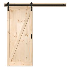 This barn door features our exclusive preinstalled Easy Glide Soft Close mechanism for a quiet and smooth open and close. This pine Z design barn door is ready to be painted or stained adding character and a unique charm to any room. This barn door compliments any home, office or common space and includes our hardened steel straight strap hardware kit, matching handle in matte black finish and our Easy Glide Soft Close. RELIABILT 42-in x 84-in Natural Unfinished Z-frame Pine Wood Solid core Sing Master Bed Makeover, Pine Barn Door, Modern Airbnb, Modern Sliding Door Hardware, Master Bath Remodel Ideas, Sliding Barn Door Closet, Patio Door Coverings, Modern Barn Doors, Modern Farmhouse Furniture