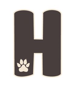 the letter h with a dog's paw on it