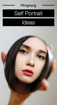 a woman holding her hair in front of her face with the caption self portrait ideas