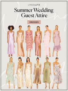 an image of women in dresses from the summer wedding guest attire catalog, including one woman's dress