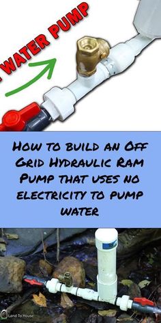 How to build an Off Grid Hydraulic Ram Pump that uses no electricity to pump water Diy Water Pump, Ram Pump, Water Collection System, Survival Skills Emergency Preparedness, Survival Project, Hydraulic Ram, Off Grid Survival, Free Energy Projects, Homesteading Diy