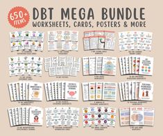 "*DIGITAL FILE ONLY - NO PRODUCT WILL BE SHIPPED* These \"650+ DBT Coping Mega Bundle for Adults & Teens\" can help you become kind, resilient, confident kids with a growth mindset. Enjoy this unique, mental health, & mindful downloadable print and teach your kids. The worksheet can be used on its own or combined with other worksheets/handouts. ♡ YOU WILL GET: 650+ ( US Letter Size + A4 Size) Fillable + Printable PDF - 57 cognitive distortion flash cards - 52 DBT coping flashcards - 7 DBT coping skills handouts - 100 DBT journal prompt cards - 52 DBT coping statement cards - 14 DBT coping skill posters - 4 DBT house worksheets - 10 DBT emotional regulation worksheets - 10 DBT emotional regulation worksheets - 18 DBT distress tolerance worksheets - 4 Window of tolerance worksheets - 32 Pers Personal Boundaries Worksheet, Distress Tolerance Worksheets, Distress Tolerance Skills, Boundaries Worksheet, Dbt Therapy, Interpersonal Effectiveness, School Counselor Office, Distress Tolerance, Behavior Therapy