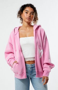 The LA Kind Zip Up Oversized Hoodie from PacSun is the perfect cozy layer with a laid-back vibe. Featuring a drawstring hood, long sleeves with dropped shoulders, side hand pockets, and custom graphics on the front and back, this hoodie is finished with ribbed cuffs and hem for an effortlessly cool oversized fit.Solid color hoodieSoft fleece liningDrawstring hoodLong sleevesDropped shouldersSide hand pocketsCustom graphicsRibbed cuffs and hemOversized fit78% cotton, 22% polyesterMachine washableModel is wearing a size smallModel measurements: 5’7” height, 32” bust, 24” waist, 35” hip PacSun Womens LA Kind Zip Up Oversized Hoodie - Pink size Medium Women’s Hoodies, Brown And Pink Hoodie, Pacsun Outfits, Pink Zip Up Hoodie, Custom Graphics, Fuchsia Color, Oversized Hoodie, Fashion Mistakes, Drawstring Hoodie